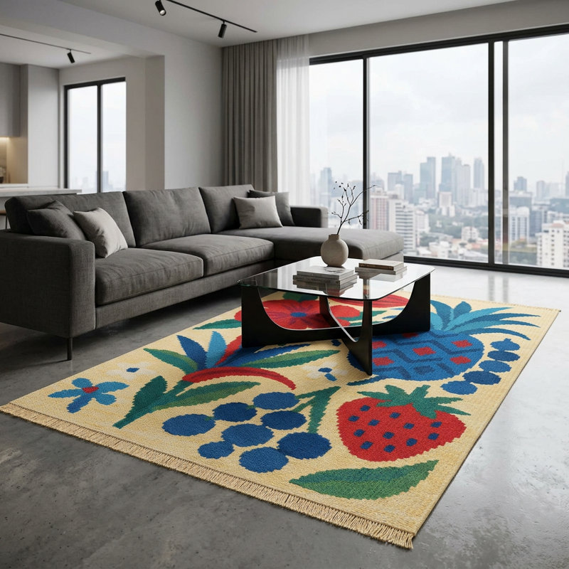 Tapis 5 pi x 8 pi Folk Art Harvest