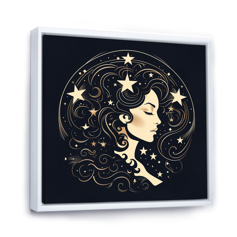 Astrologique Stargazer V, H 30 po x l 30 po x P 1 po, Cadre flottant blanc