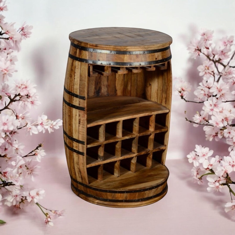 Andren Solid Wood Wine Bottle Rack Brown