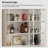 110.2" Wide Glass Door Display Cabinet with 25 Shelves, Bar Storage and Adjustable Shelves