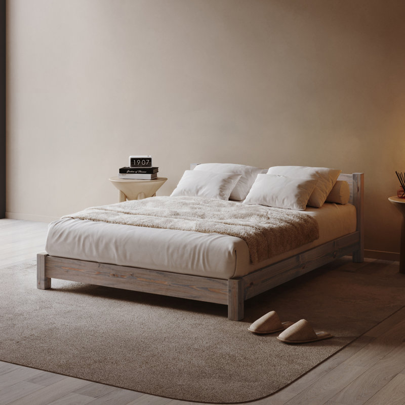 Hardie Solid Wood Bed, Small Double (4'), Grey Wood