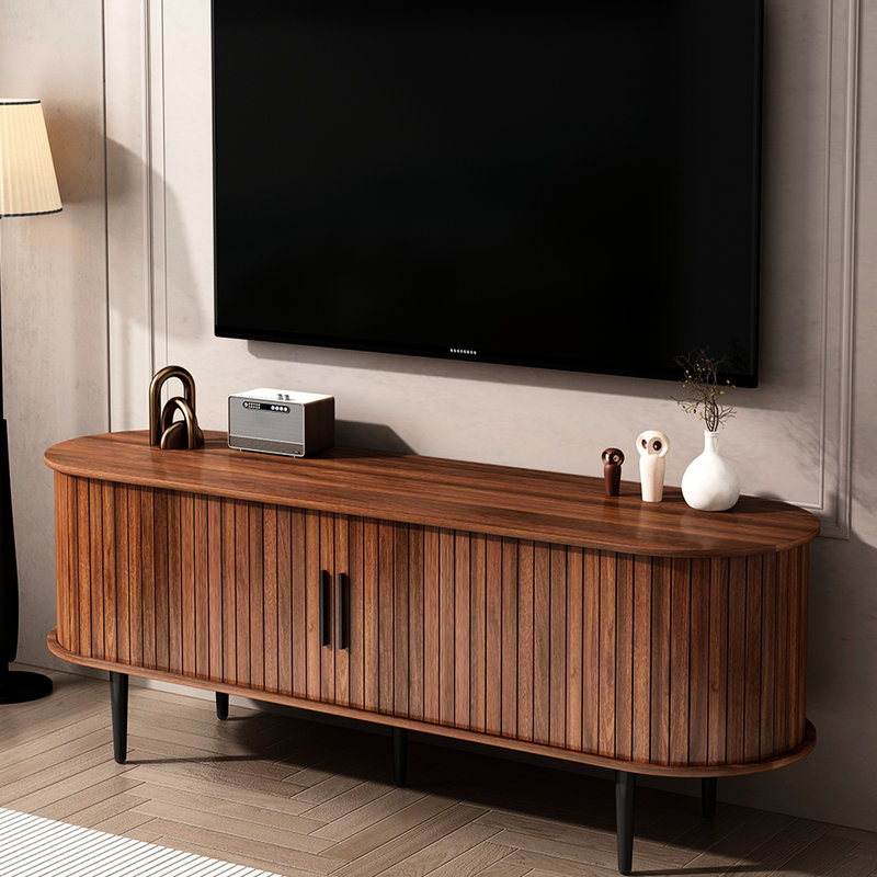 Scarlett 55" Modern TV Stand, Walnut, 21.65" H x 55" W x 15.75" D