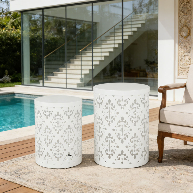 Table d'appoint d'extérieur, White, 2