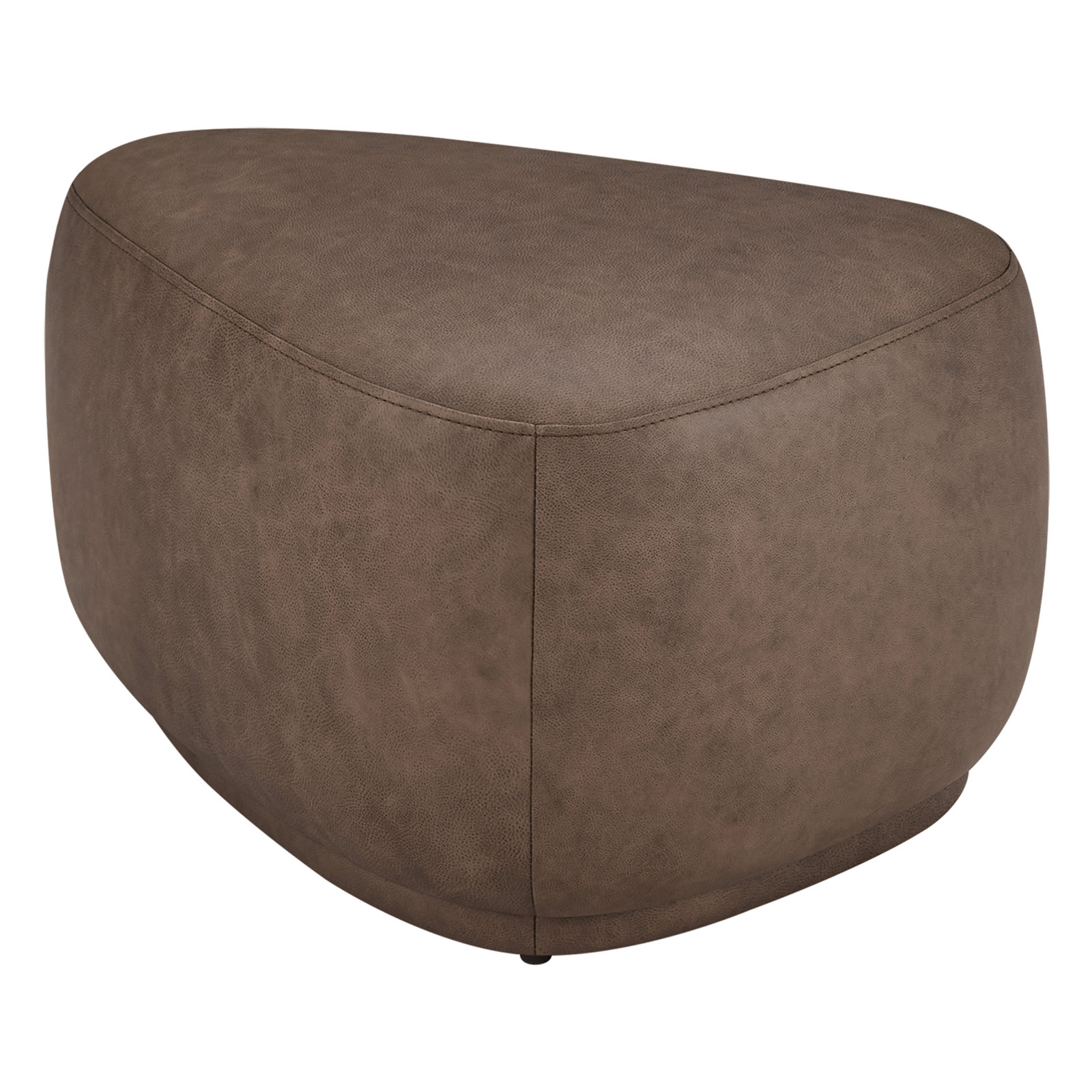 Adna 26" Genuine Leather Ottoman, Walnut Genuine Leather