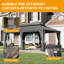 20 pi L 14 pi. D Pavillon de jardin en acier galvanisé avec double toit-111150876-111150878