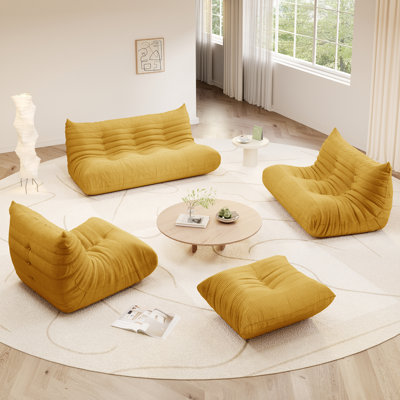 Fauteuil à billes en velours côtelé Abbie