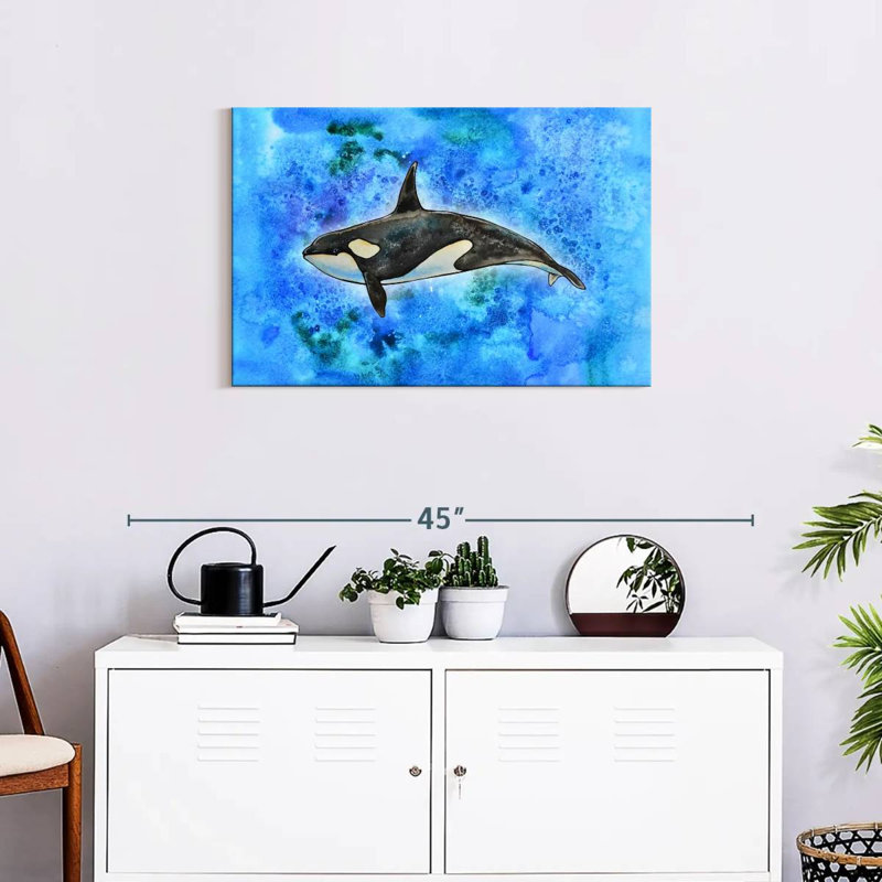 Brampt Orca On Blue, 20'' H x 30'' W