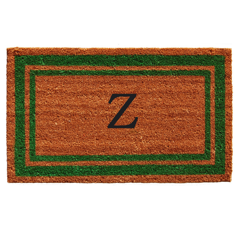 Tapis d'entrée antidérapant Stortz, Rectangle 2 pi x 3 pi, Z, Vert / Brun