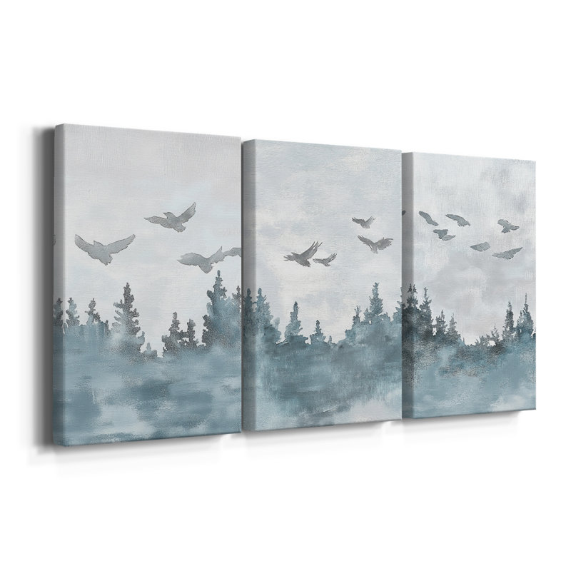 Christmas Holiday Art CCI - Toile tendue avec châssis sur mesure - 3 pièces, H 27 po x l 54 po