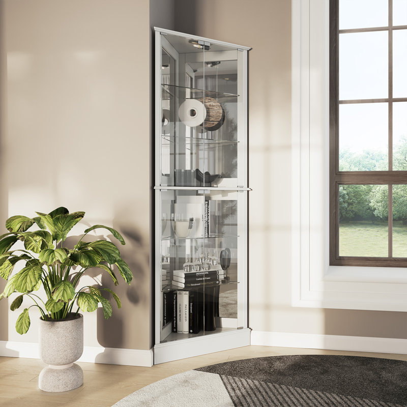 Curio Cabinet 26'' W Accent China Cabinet, White