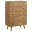 Ensemble de chambre à coucher 5 pièces, lit Mid-Century moderne, une table de chevet, une commode, un miroir de commode et une commode-130033244-130033241