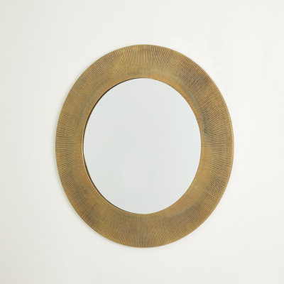 Radiating Round Aluminium Mirror