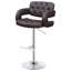 Tabouret de bar réglable brun et chrome