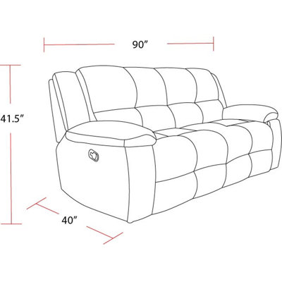 Kendall 90'' Pillow Top Arm Reclining Sofa