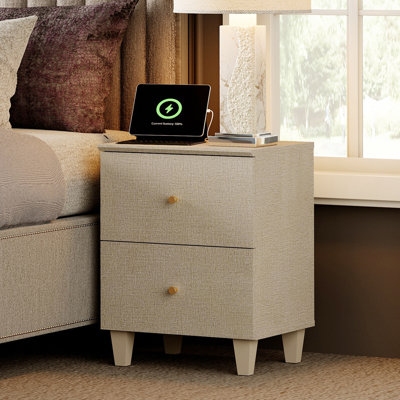 Cabriano 2 - Drawer Nightstand in White by Latitude Run