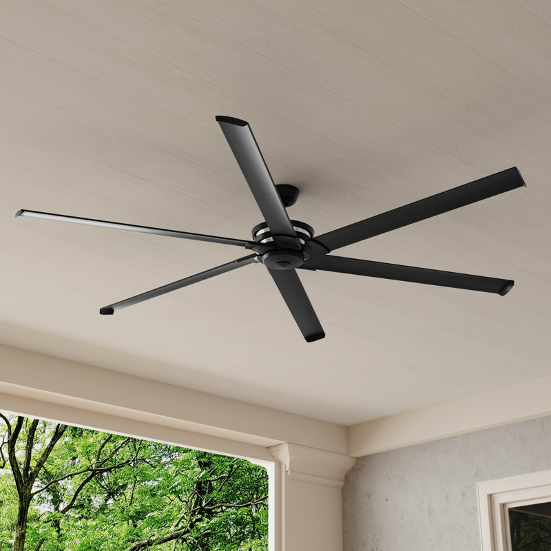 Ventilateur de plafond standard Huff à 6 pales de 96 pouces, Noir