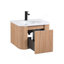 Meuble-lavabo mural de 24 po avec lavabo au design incurvé, finition en bois à texture ondulée, marbre de culture intégré-1590401850