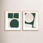 You & Me In Green Set Of 2 By Lee Lessem - Framed Wall Art-253858896-253859757