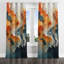 Abstrait abstrait orange et bleu River I - rideau à œillets occultant moderne - 1 panneau-97245938-96726735