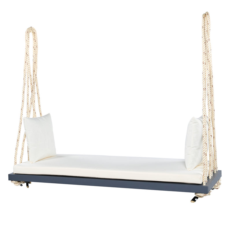 Balancelle de patio en bois Topmax, Gris, Blanc