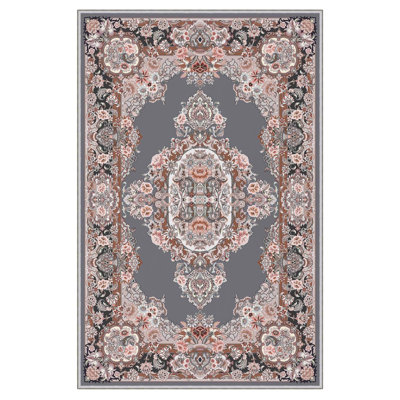 Elegant Hall Carpet, 2.6 x 9.8 Feet | 100% Polyester, 650 g/m², Pile Height: 0.3 Inches | Antibacterial, Non-Slip PVC Dot Underside | Machine Washable, 3D Digital Printing, Ideal for Modern Living Spaces