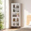 White 73 Corner Metal Storage Cabinet