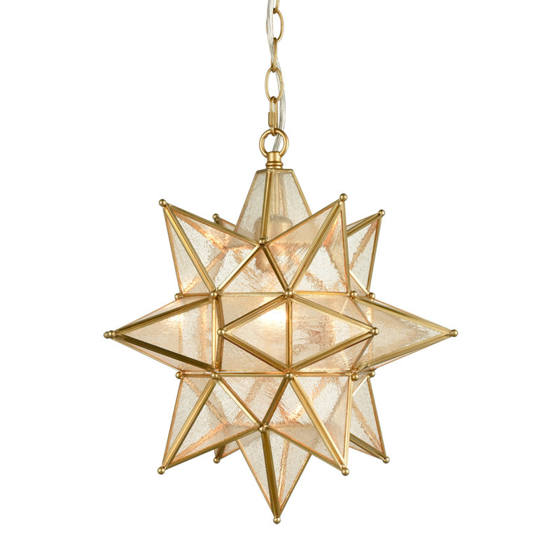Luminaire suspendu Moravian Star 13 po, H 14,76 po x l 14,76 po x P 14,76 po, Laiton