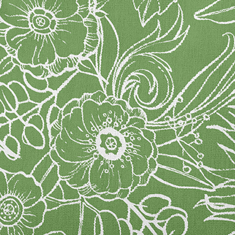 Cuban Flare Zentangle Floral Print Indoor/Outdoor Square Pillow, Green, Square 16"