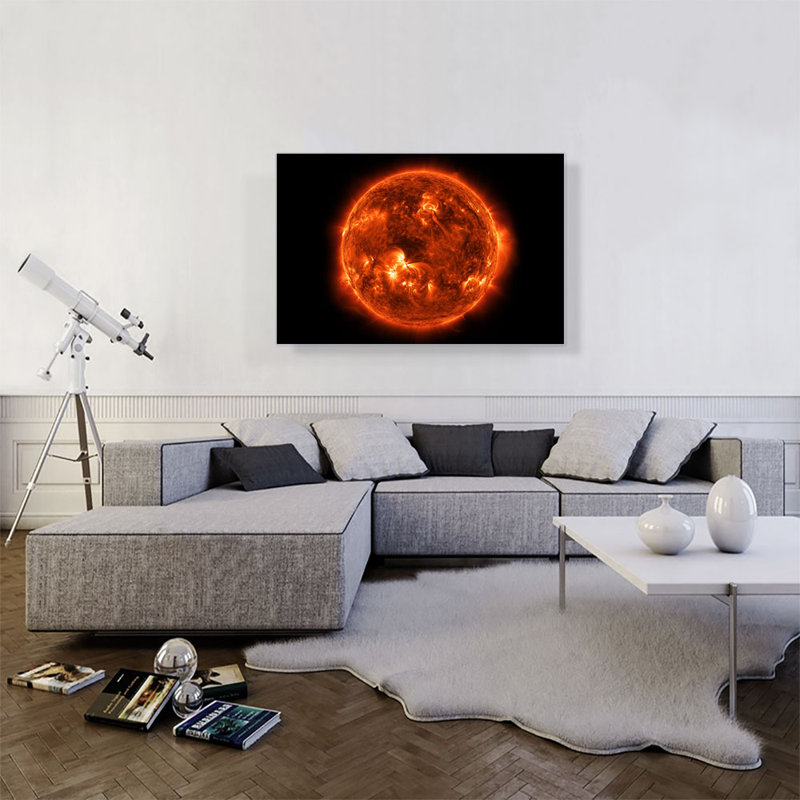 Burning Sun Star - Reproduction de photo sur toile tendue, H 26 po x l 40 po x P 0,75 po