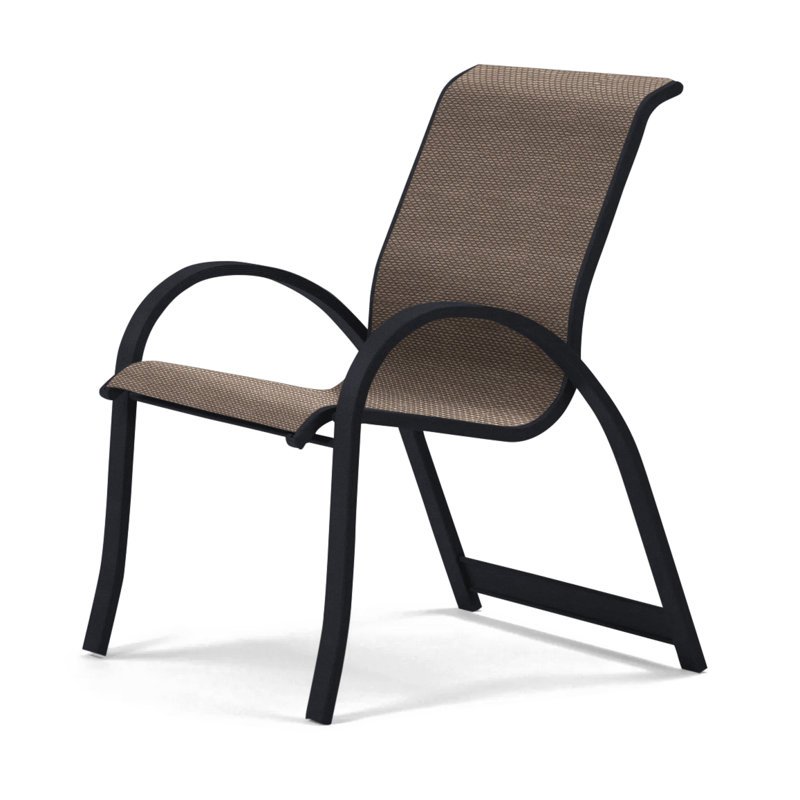 Aruba Stacking Patio Dining Armchair, Yellow, Black