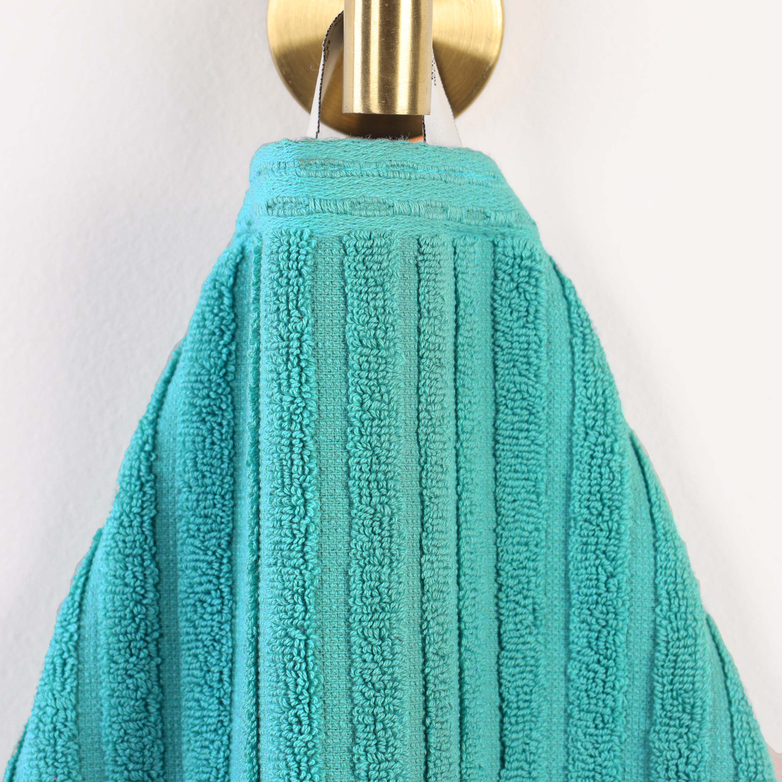 6-Piece Ribbed Cotton Towel Set, Turquoise