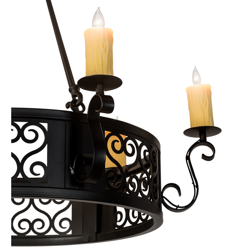 Lustre de roue de style bougie 6 lumières Bedwell