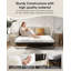 Causeuse-lit 74 po en lin avec matelas en mousse à mémoire de forme, beige-511028448-511028450