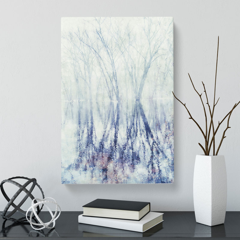 Reflection Of Trees In A Forest - Wrapped Canvas, 91cm H x 60cm W x 3cm D