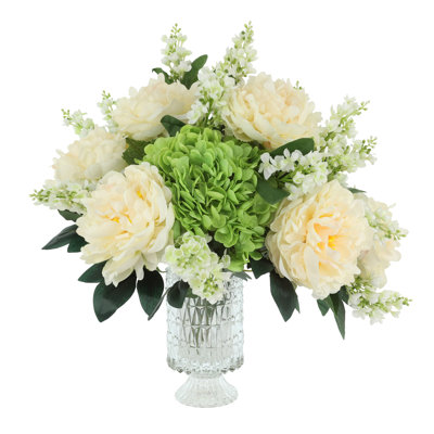 Mixed Floral Centerpiece in Glass Vase