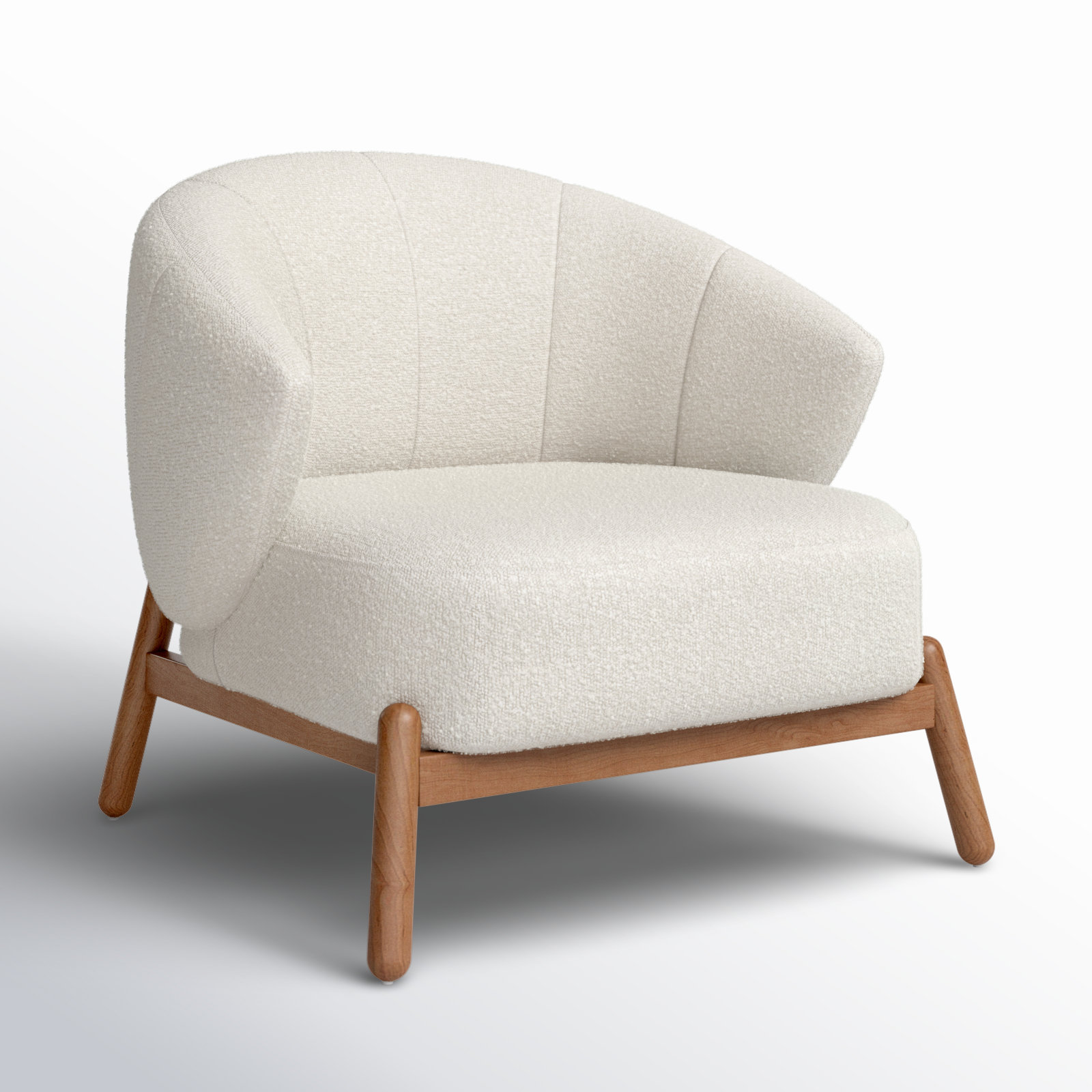 Ciel Accent Chair, Off White Performance Boucle