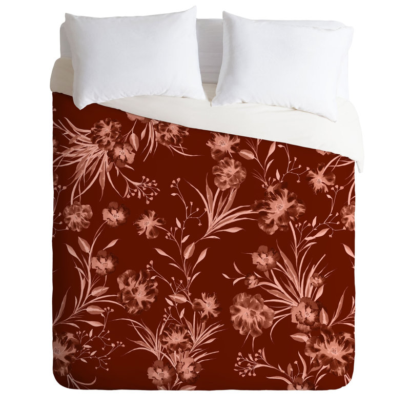 Housse de couette 3 pièces en microfibre rouge, Housse de couette très grand et 2 taies
