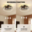20.4" Bloneva Farmhouse Caged Ceiling Fan with Light Kit and Remote Control Included-98040333