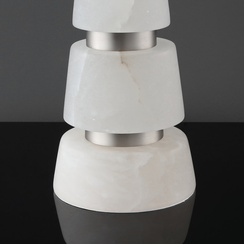 Table Lamp, Silver/White