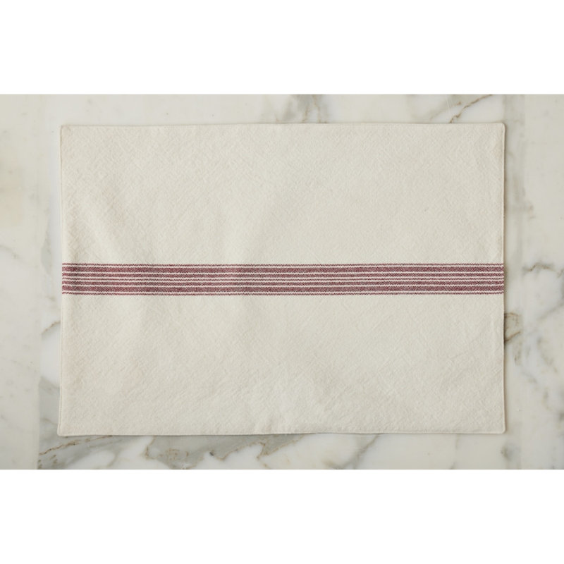 Rectangle Placemats, Vintage Stripe, Merlot Red