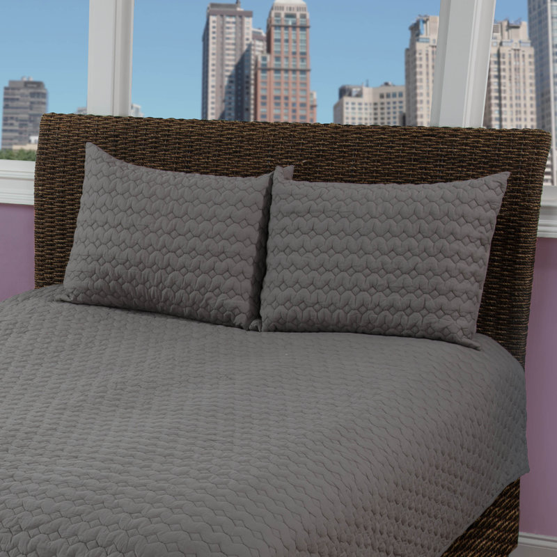 Urban Mesh Cotton Sham Set, Gray, King