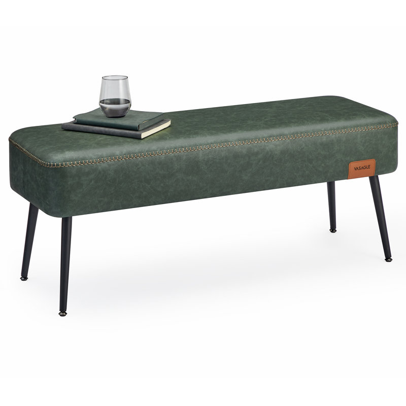 Banc de rangement en cuir, Standard, Vert forêt