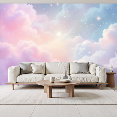 Papier peint adhésif Boho Pastel Dreamy Clouds