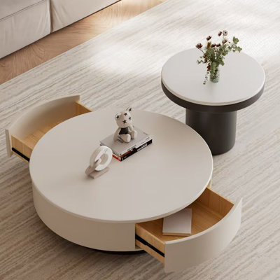 Modern Luxury Coffee Table Large Storage Drawers