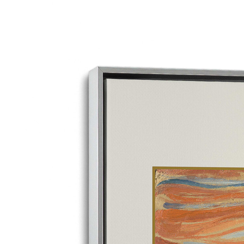 Le cri par Edvard Munch, Cadre flottant en chrome poli, H 12,75 po x l 8,75 po