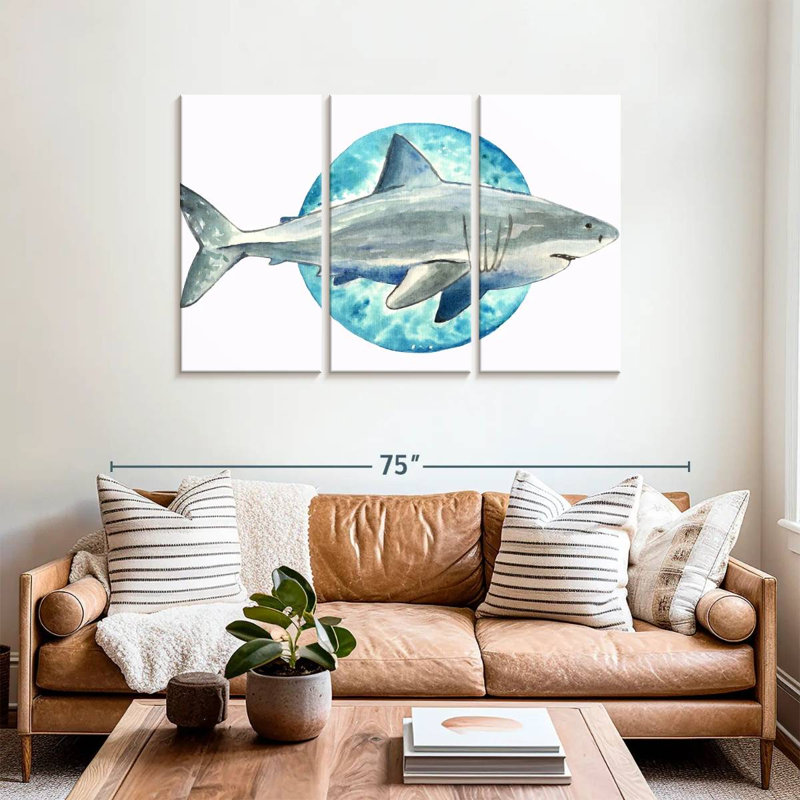 Watercolor Shark, 36" H x 57" W