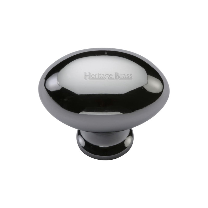 Heritage Brass Heritage Cabinet Knob Oval Design, Polished Chrome, 3.2cm
