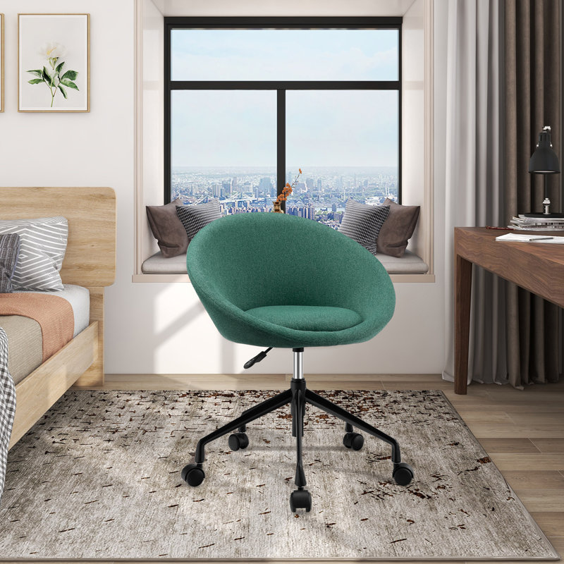 Orren Ellis - Ensemble de 2 chaises de bureau pivotantes réglables avec roulettes flexibles - bleu, Vert