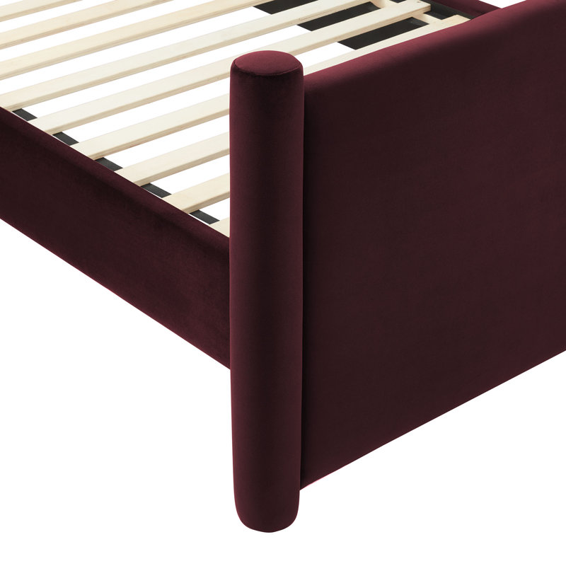 Rael Performance Velvet Platform Bed, Mulberry, Twin