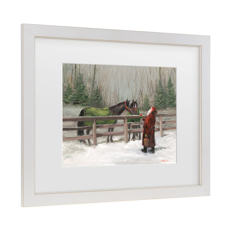 «Mary with Horses» par Mary Miller Veazie, Blanc, H 13 po x l 16 po x P 0,75 po